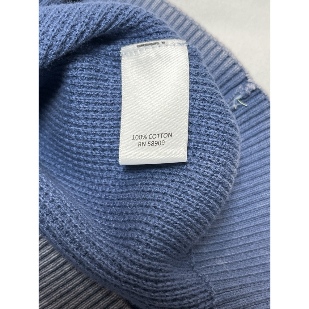 ROWM Sweater Womens S Small Textured Knit Pullover Fisherman 100% Cotton Blue - Picture 9 of 9